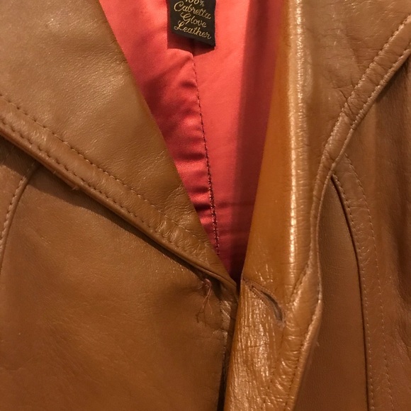 Cabretta Glove Leather Jacket - Honey Color Sz 42 - Picture 12 of 15